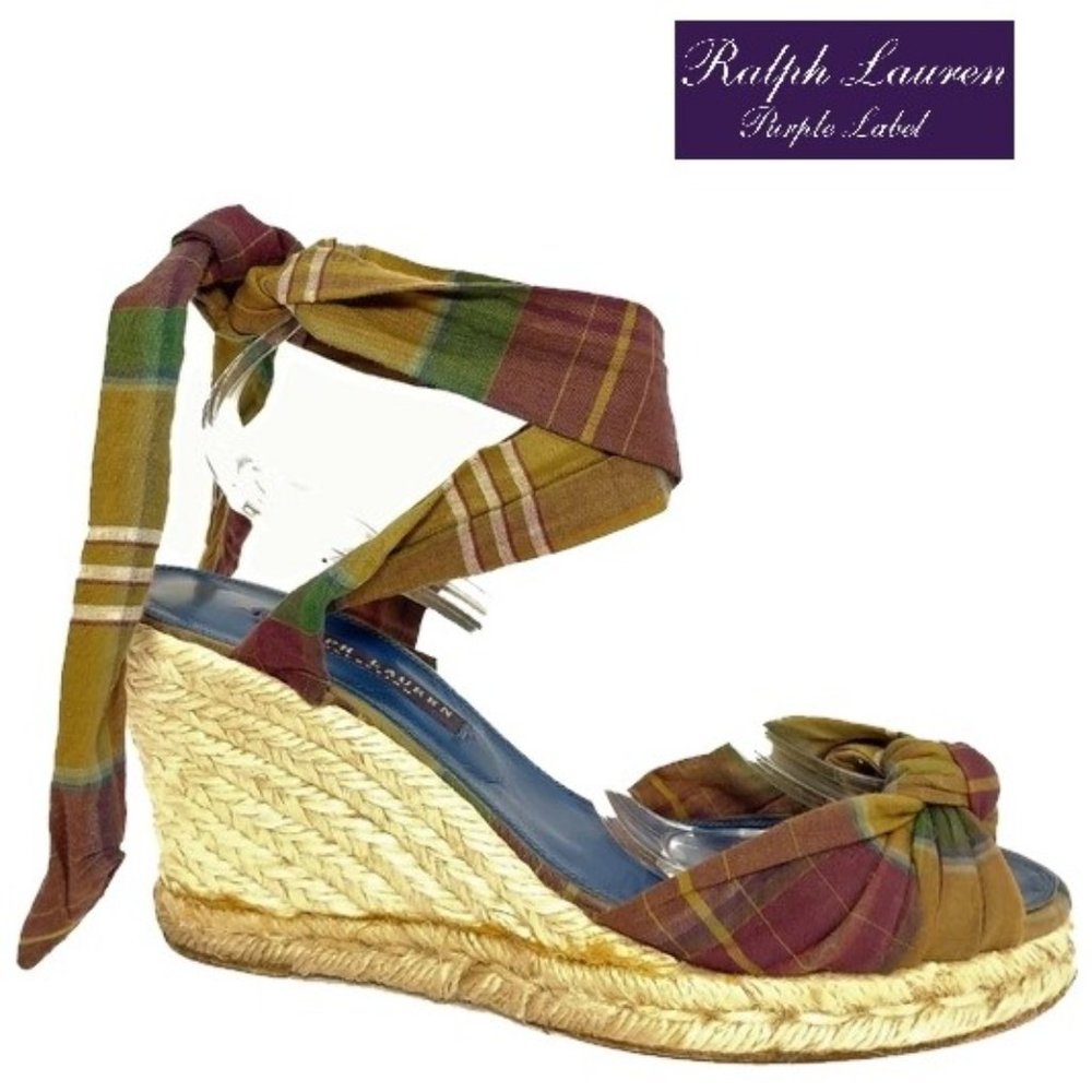 Ralph Lauren Collection Espadrille Wedges Sz 9